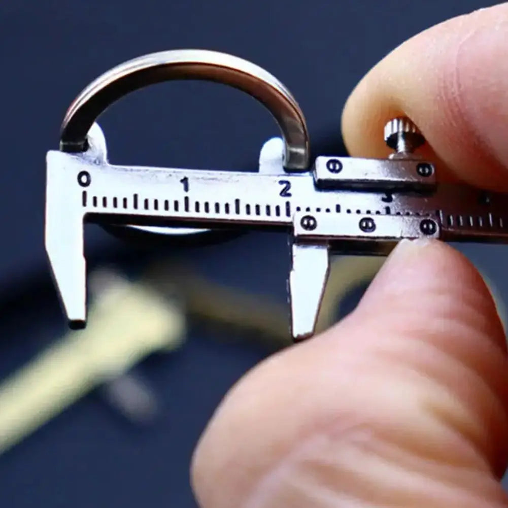 Mini Vernier Caliper Keychain – Stainless Steel Novelty Pendant Novelty Keychain Axl