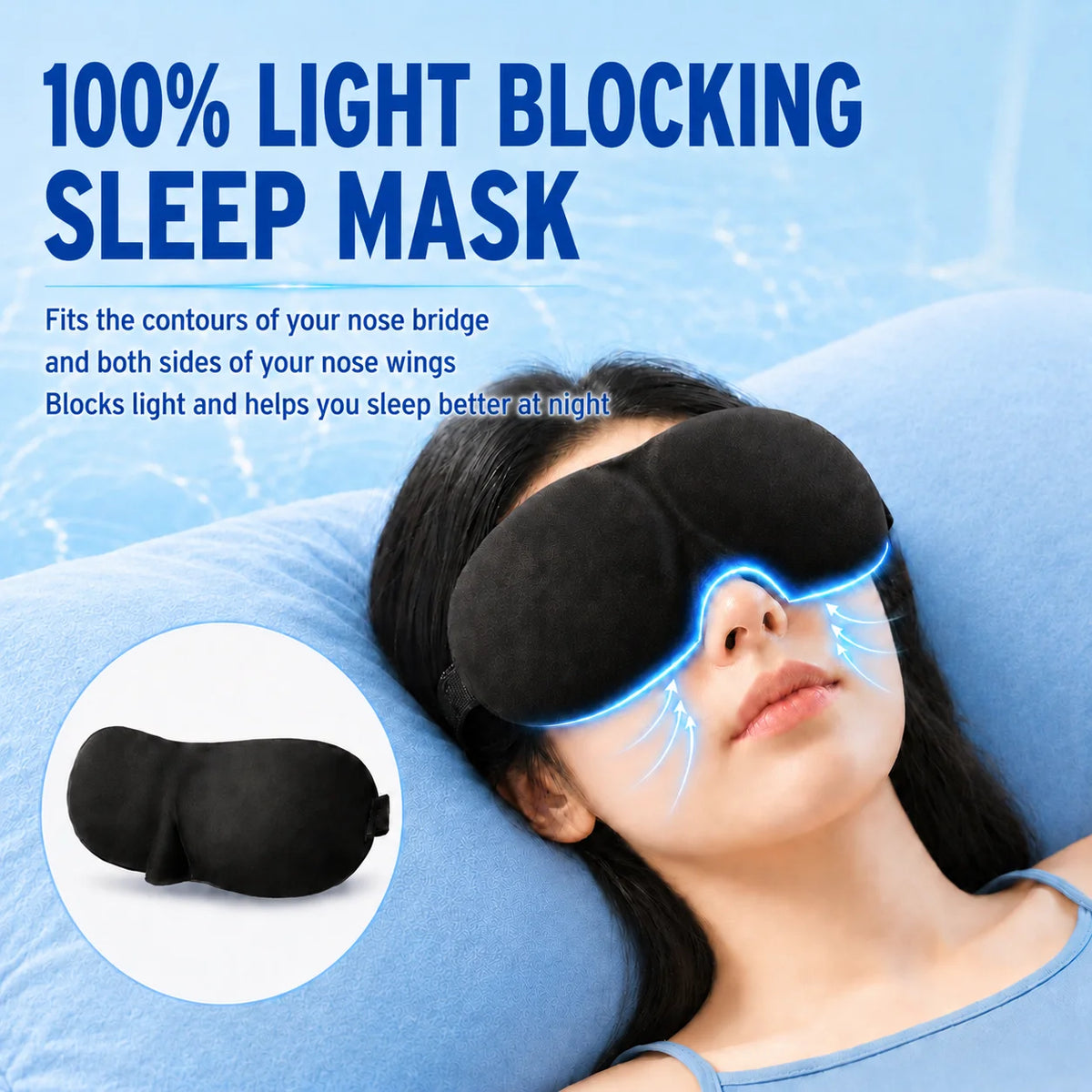 3D Sleep Mask – Memory Foam Eye Mask for Travel & Sleeping Sleep Eye Mask Axl