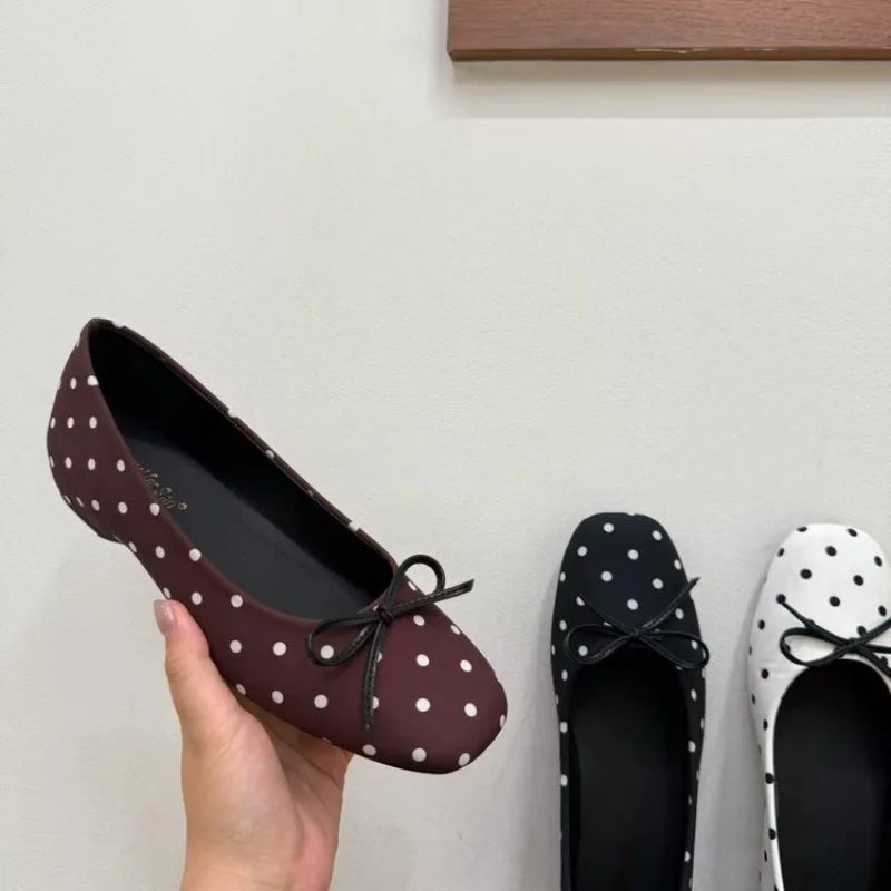 Polka Dot Women's Ballet Flats – Soft Sole Slip-On Dress Shoes Women's Ballet Flats Axl