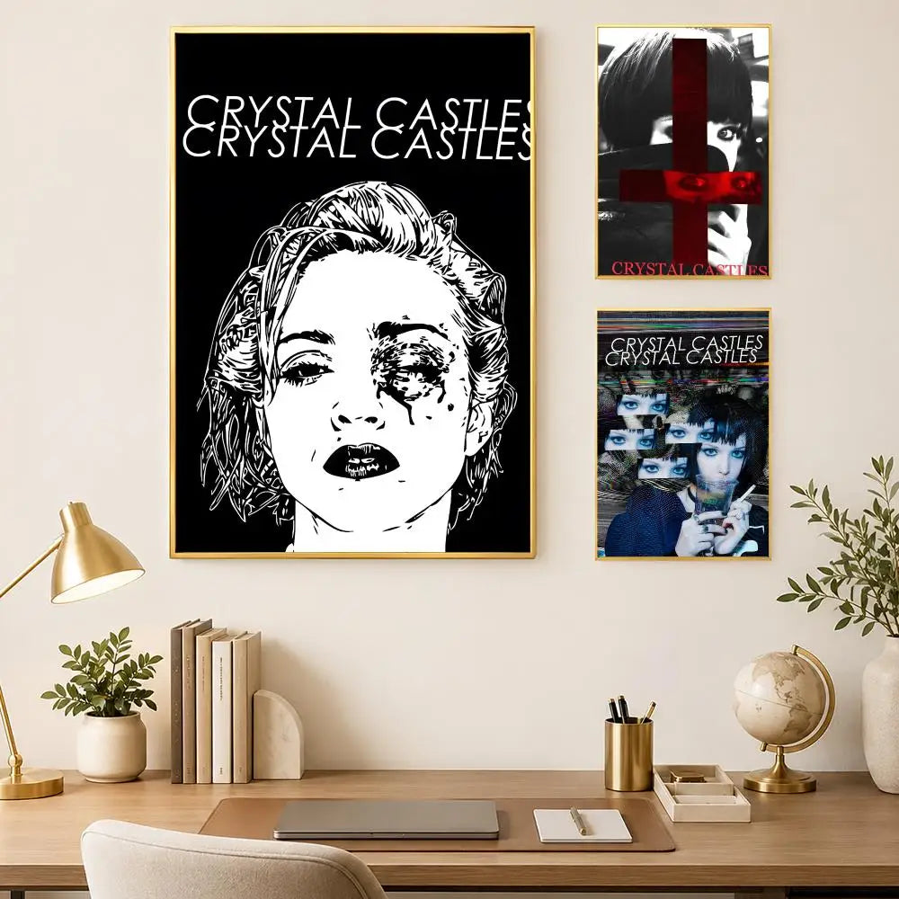 Crystal Castles Poster – Self-Stick HD Wall Art Music Decor Wall Art Poster Axl