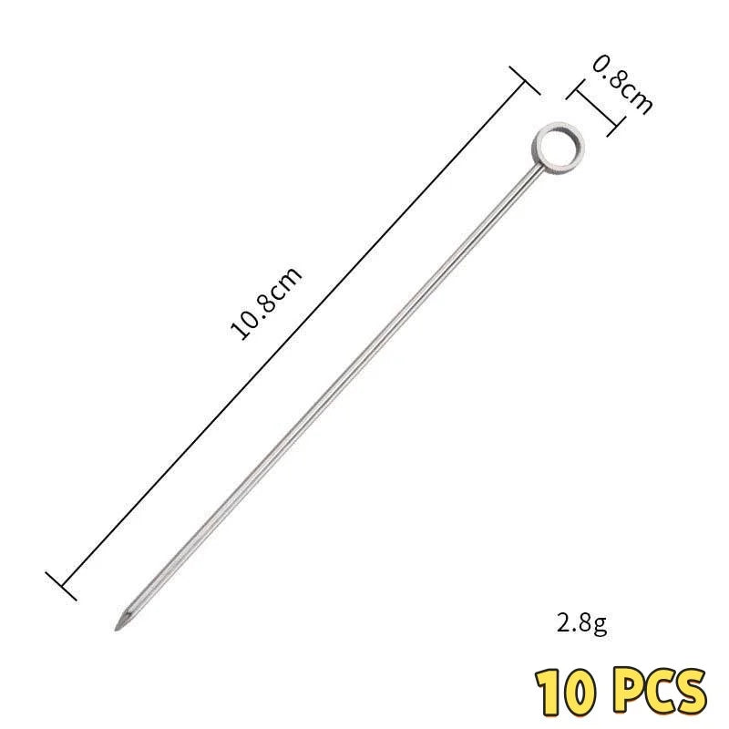 Stainless Steel 304 Cocktail Picks – Fruit Skewer Set 10/50/100 Cocktail Picks Axl Ring-shaped-10 PCS