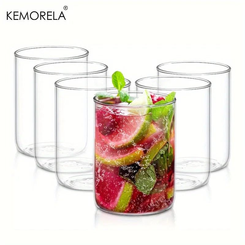 KEMORELA Borosilicate Drinking Glasses Set – BPA Free, 4 or 6 Pc Drinking Glasses Set Axl