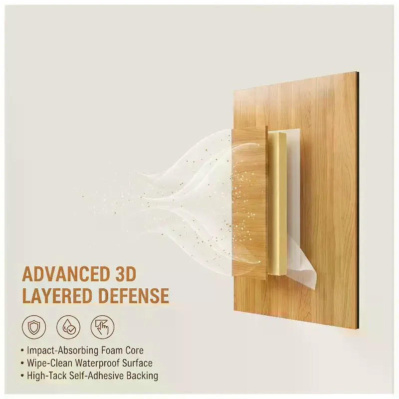 3D Wood Slat Wall Panels – Self-Adhesive XPE Foam Decor Wall Panel Tiles Axl
