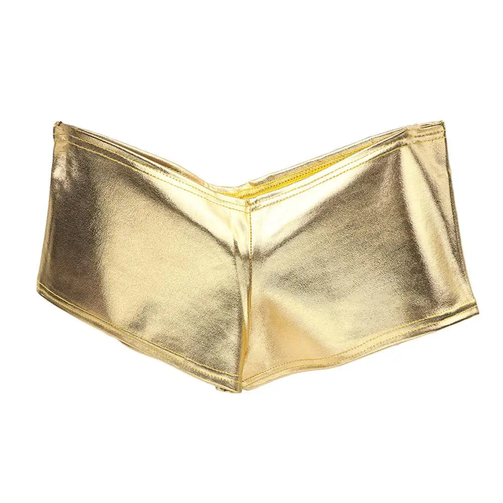 Women's PVC Leather-Look Boxer Briefs | Sexy Dance Underwear Women's Boxer Briefs Axl gold One Size