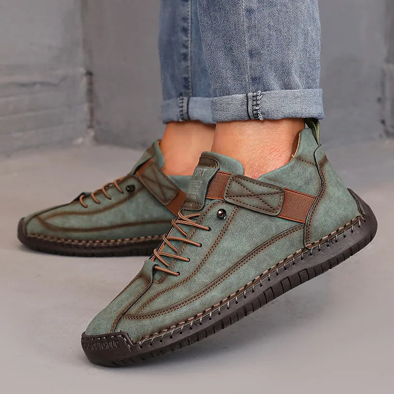 Women's Mid-Top Retro British Style Boots – Soft Sole Loafers Mid-Top Women's Boots Axl green 38