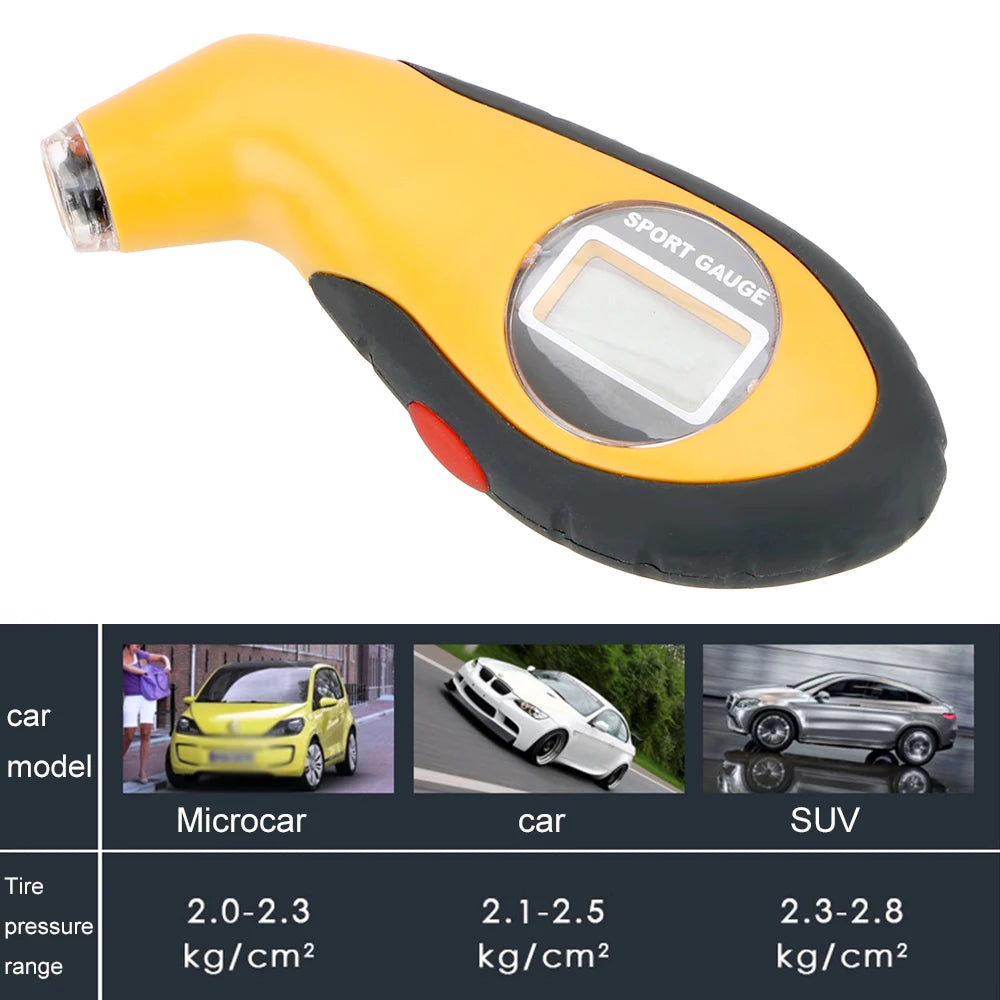Digital LCD Tire Pressure Gauge – Car & Motorcycle Tyre Meter Tire Pressure Gauge Axl 1pcs