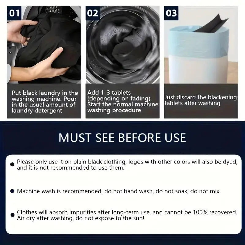 Black Color Enhancer Laundry Sheets – Anti-Fade, 5–30 Pack Laundry Color Sheets Axl