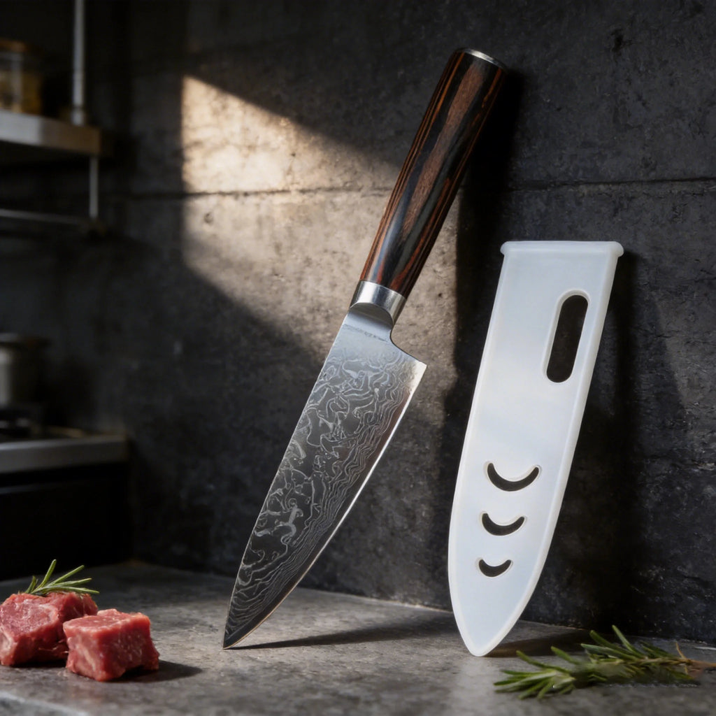 Damascus Steel Kitchen Knife – Japanese Boning Knife Damascus Kitchen Knife Axl