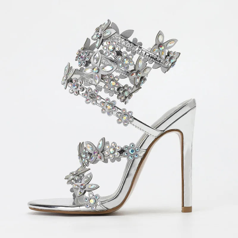 Crystal Butterfly Gladiator Sandals – High Heel Wedding Shoes High Heel Sandals Axl silver 42