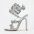 Crystal Butterfly Gladiator Sandals – High Heel Wedding Shoes High Heel Sandals Axl silver 42