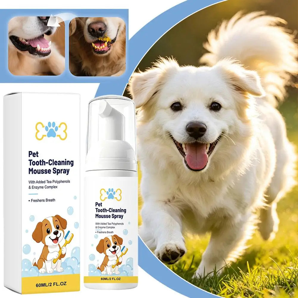Pet Dental Mousse Spray – No-Brush Plaque & Fresh Breath 60ml Pet Dental Spray Axl