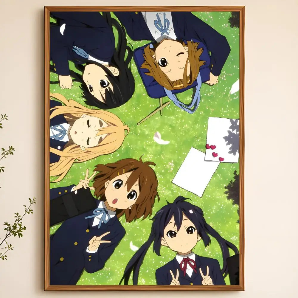 Anime K-ON! Waterproof PVC Peel-and-Stick HD Wall Poster Anime Wall Poster Axl White06 50X70cmNoframe