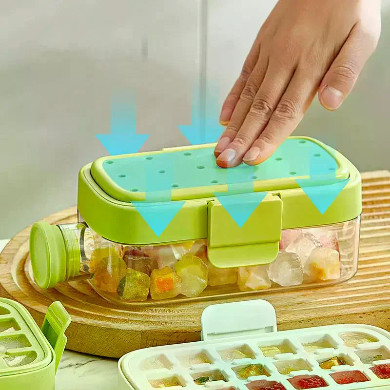 2-in-1 Ice Cube Tray Bottle with Straw Lid | Freezer Safe Ice Cube Tray Bottle Axl