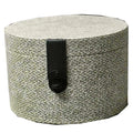 Round Leather Storage Box – Luxury Closet Organizer Bin Leather Storage Box Axl Grey 31X19CM
