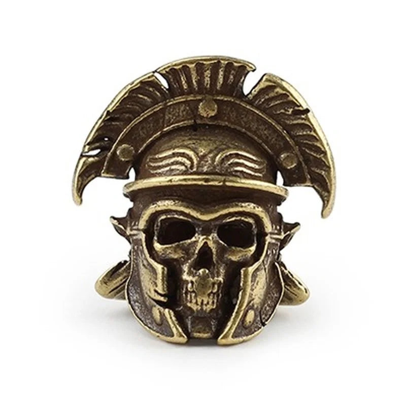 Pirate Skull Brass Knife Bead – Vintage EDC Paracord Pendant EDC Paracord Bead Axl skull yellow