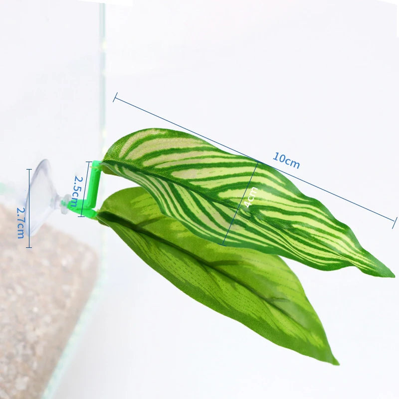 Fish Tank Leaf Hammock with Suction Cup – Betta Plant Decor Aquarium Plant Decor Axl A4