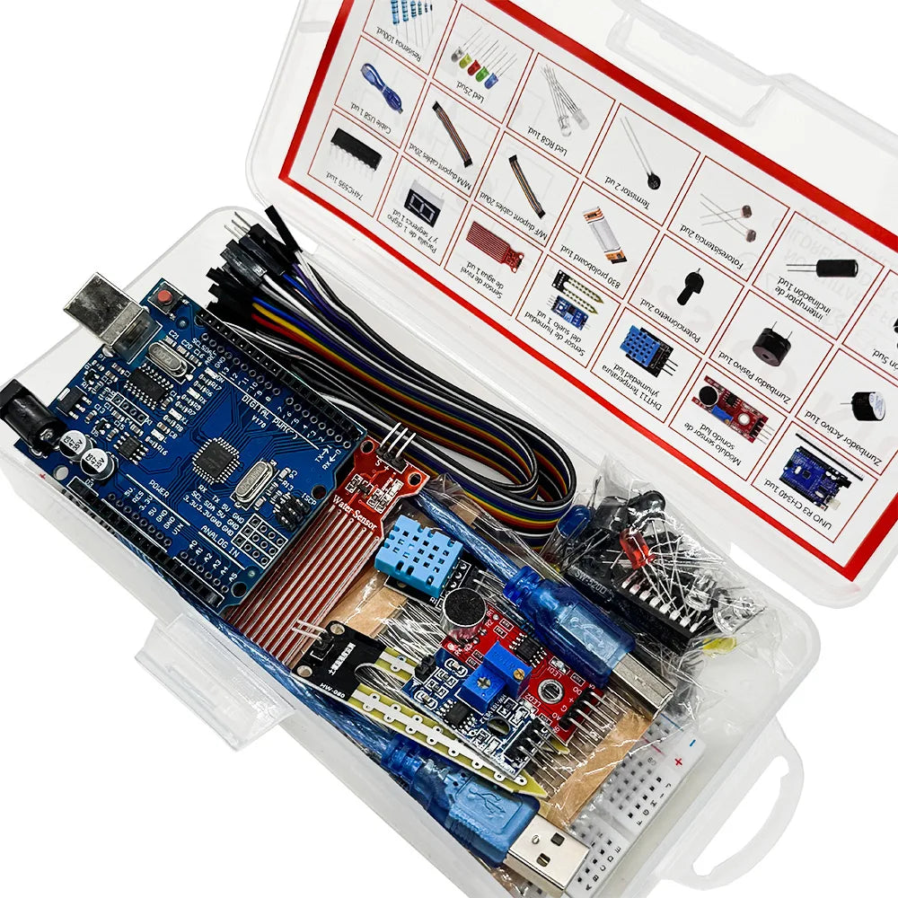 Arduino Uno R3 Starter Kit – Breadboard, Sensors & Components Electronics Starter Kit Axl