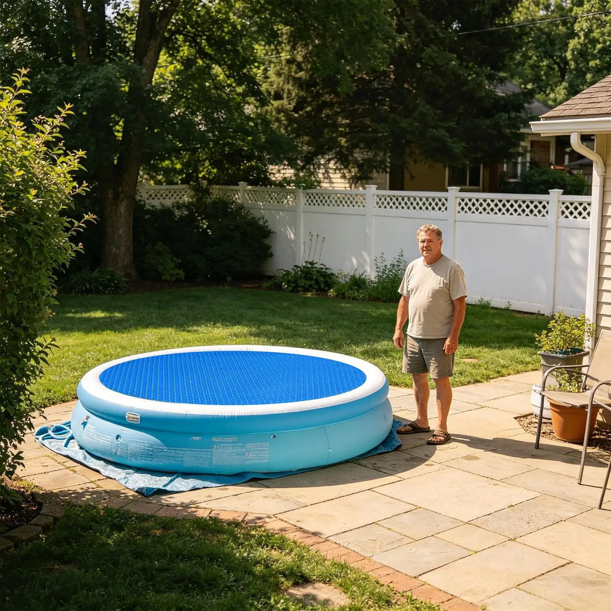 Round Solar Pool Cover – PE Bubble Blanket 6–12 FT Sizes Solar Pool Cover Axl