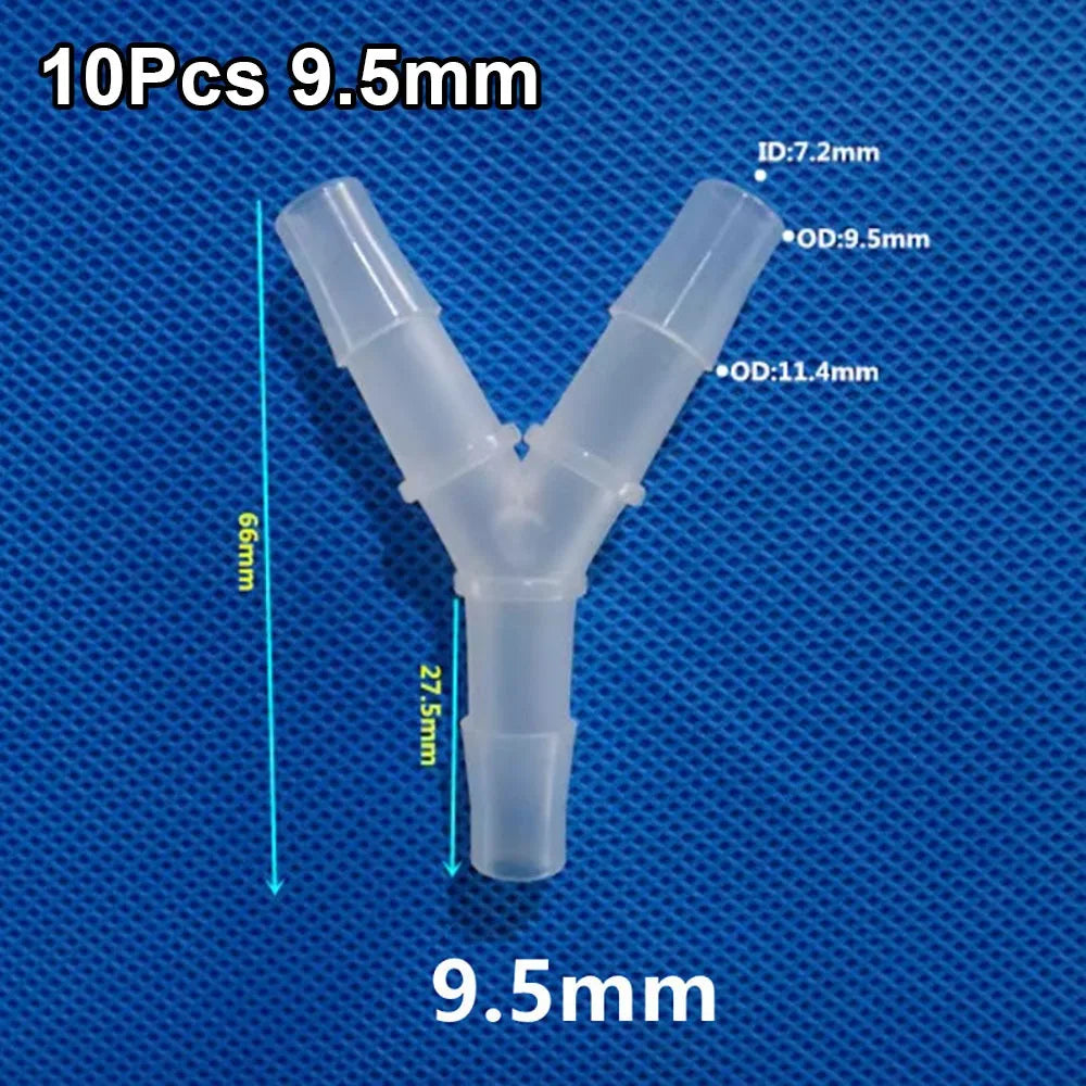 10-Pack Y-Type Tee Connectors – 3-Way PP PE Hose Fittings Hose Tee Connectors Axl 10Pcs 9.5mm