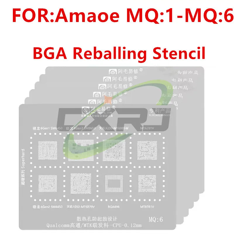 Amaoe MQ1-6 BGA Reballing Stencil – Qualcomm & MTK IC Tool BGA Reballing Stencil Axl