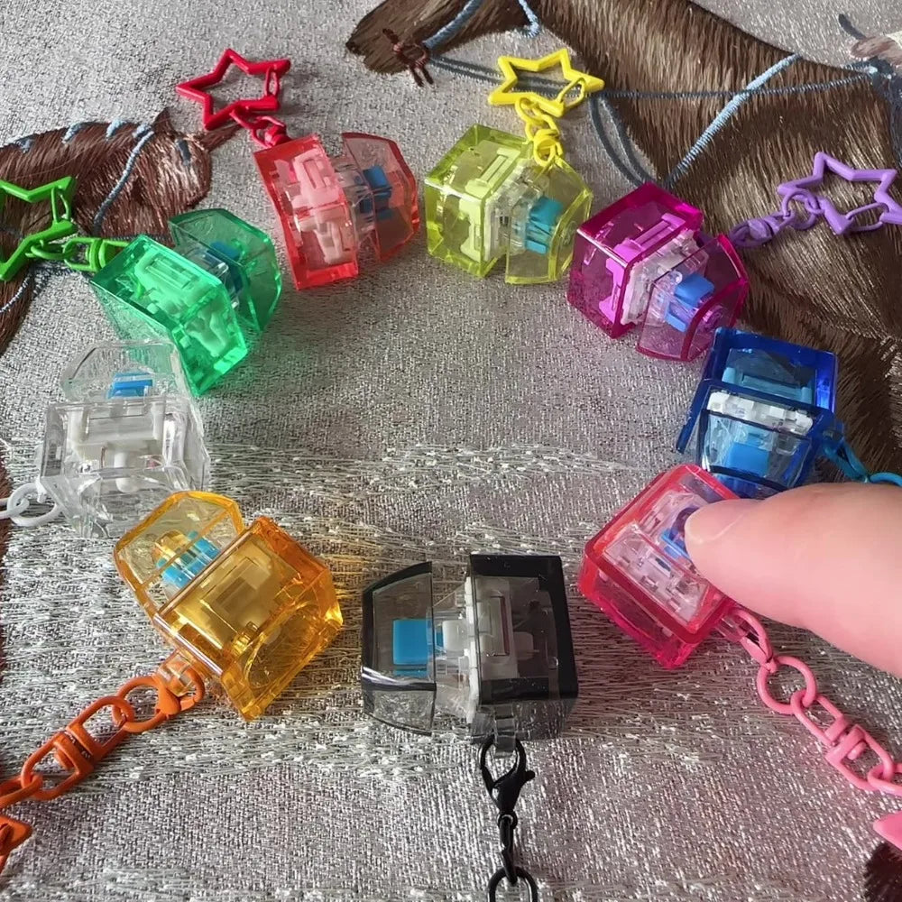 Light-Up Keycap Fidget Keychain – Click Button Pinch Toy Fidget Keychain Toy Axl