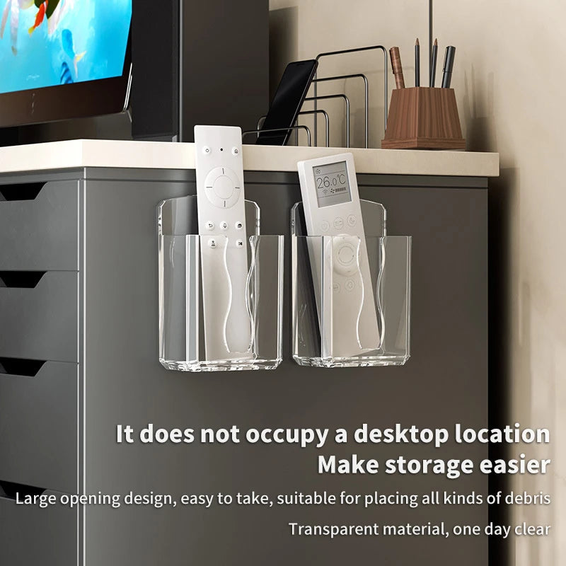 Wall Mount Phone & Remote Control Holder Storage Box Wall Storage Organizer Axl