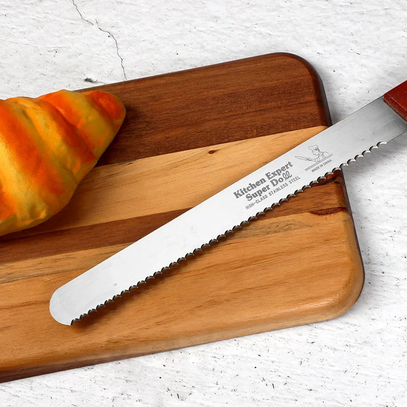 Stainless Steel Bread Knife 8–14 Inch | Serrated Cake Slicer Bread Knife Axl