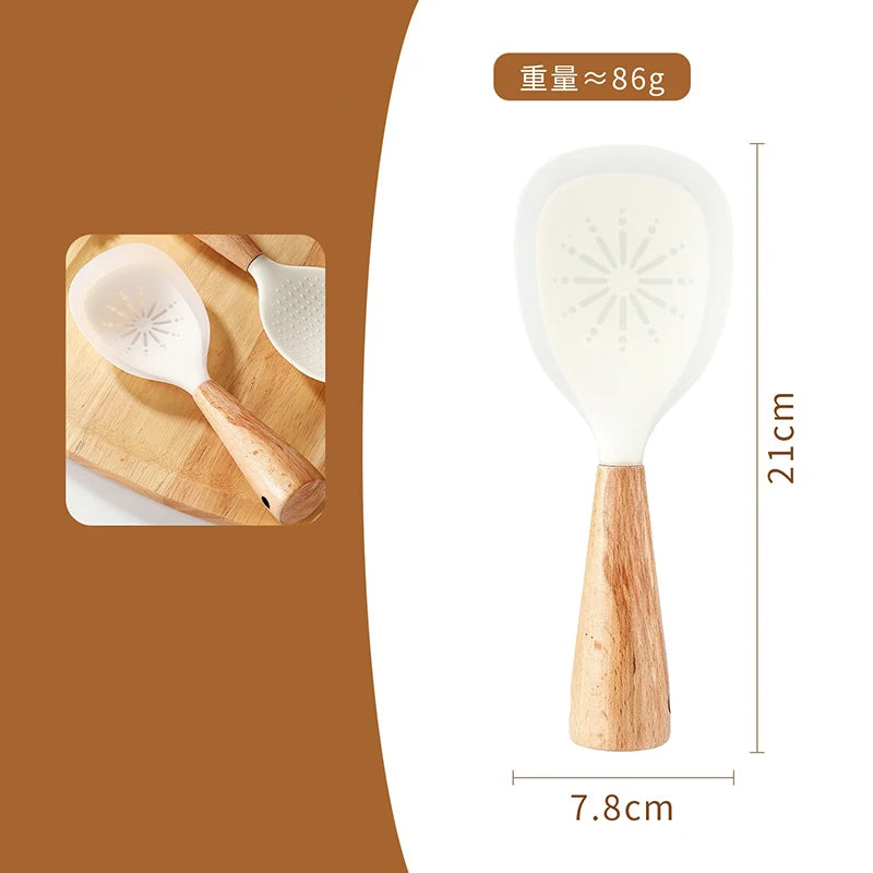 Silicone Non-Stick Rice Spoon – Heat-Resistant Kitchen Utensil Silicone Cooking Spoon Axl