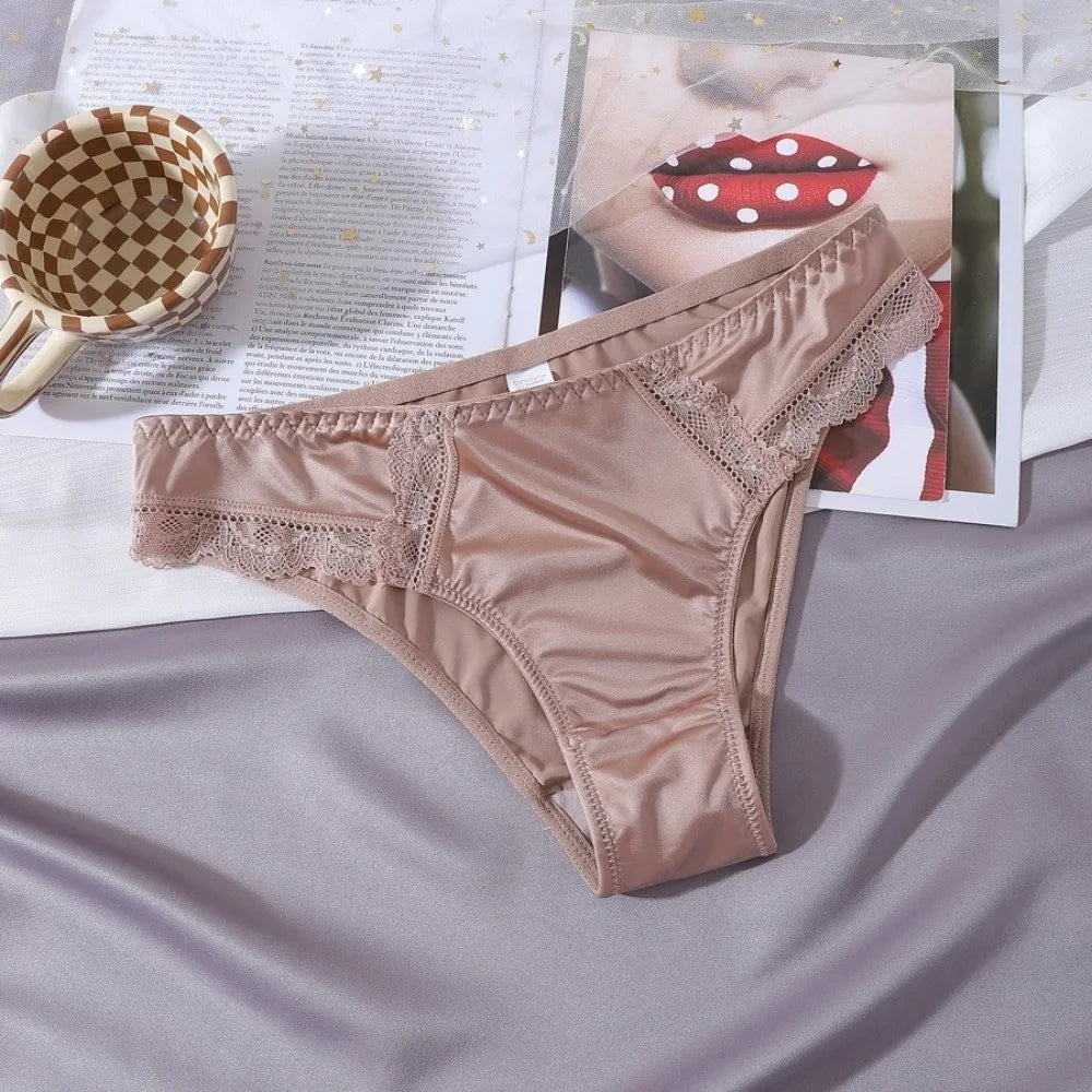 Women's Seamless Lace Low-Rise Briefs | French Style Panties Women's Lace Briefs Axl