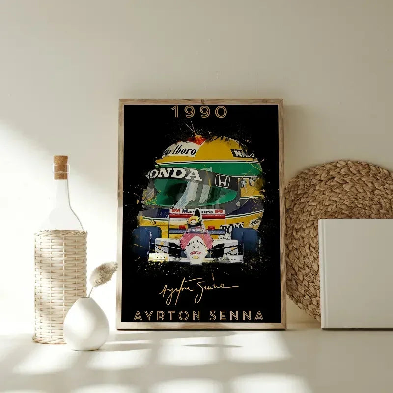 Senna F1 Helmet World Champion Poster – Wall Art Sticker Wall Art Poster Axl