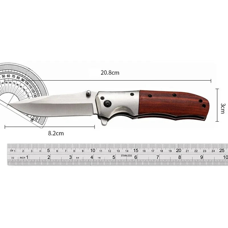 PLYS EDC Folding Pocket Knife – Wood Handle & Pocket Clip Folding Pocket Knife Axl