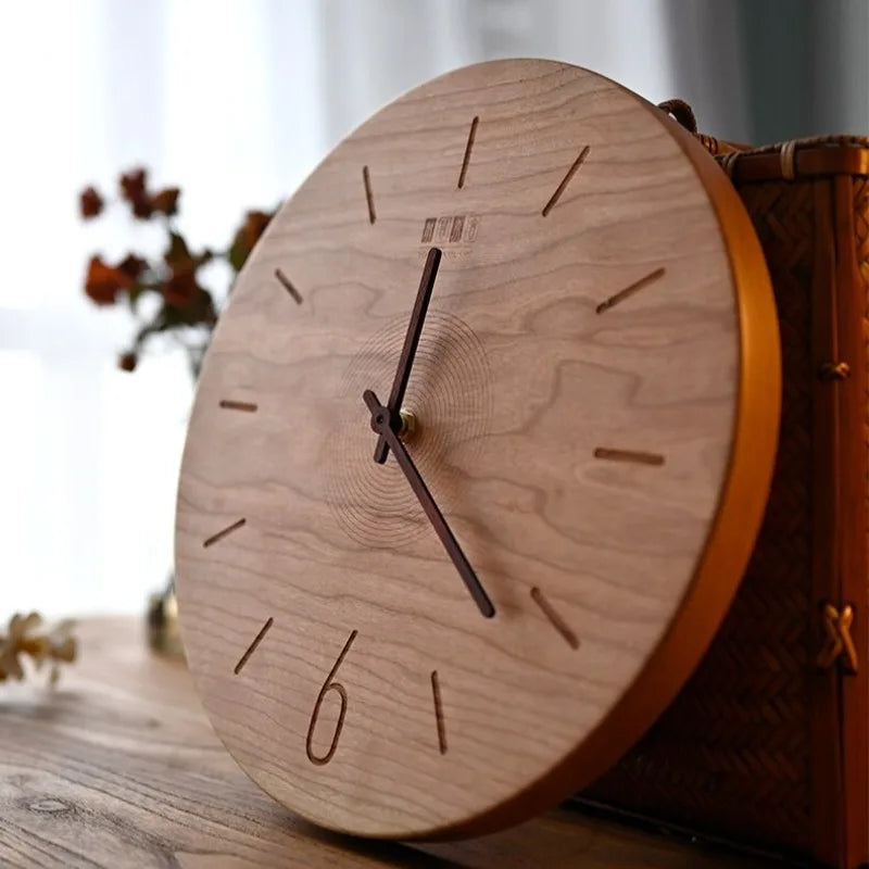 Wood Grain Silent Wall Clock – Nordic Minimalist 30cm Silent Wall Clock Axl
