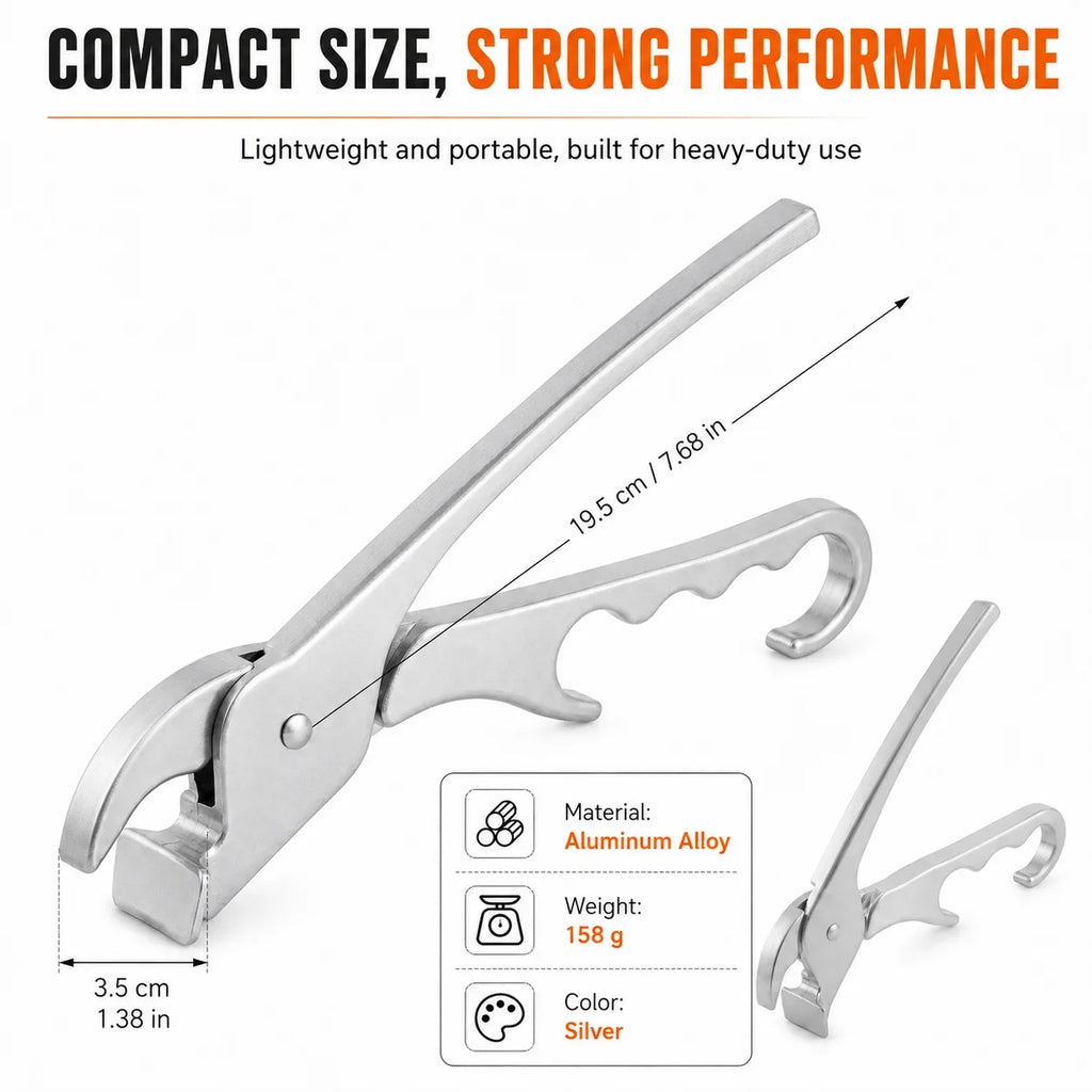 Aluminum Alloy Pizza Pan Gripper Tongs & Bottle Opener Kitchen Pan Gripper Axl