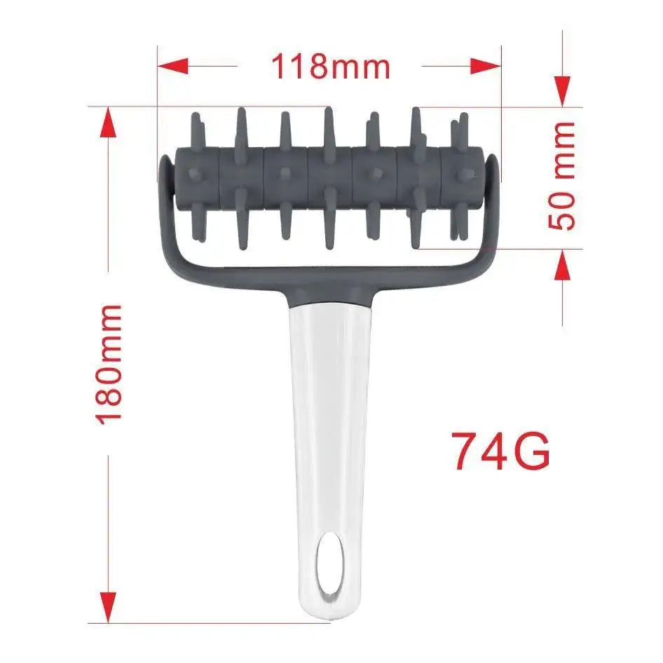 Pizza Dough Roller Pin & Pastry Hole Puncher Baking Tool Pastry Baking Tool Axl Grey