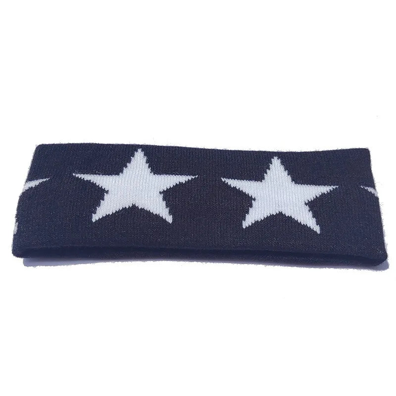 Women's No-Slip Yoga Headbands – Star Print Hair Wraps 1-2 Pc Yoga Headband Axl BlackA-1pcs
