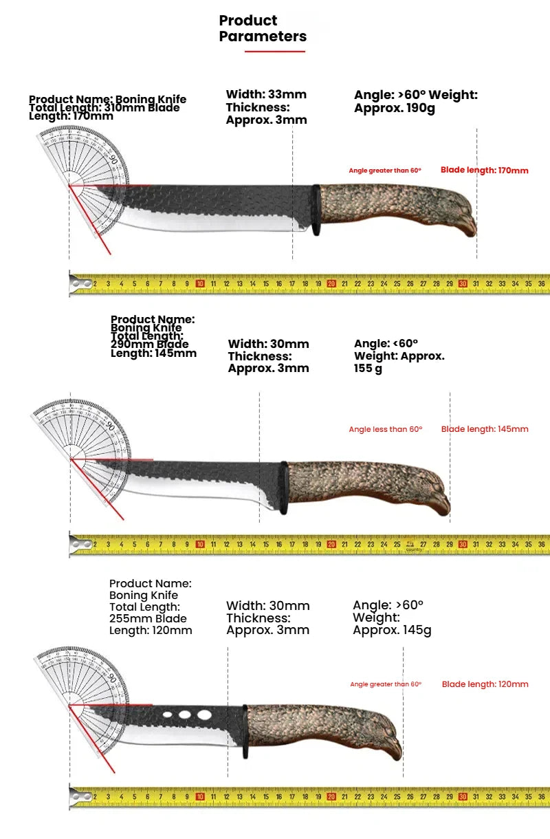 Hand-Forged Eagle Head Cleaver – Hammered Pattern Kitchen Knife Kitchen Cleaver Knife Axl