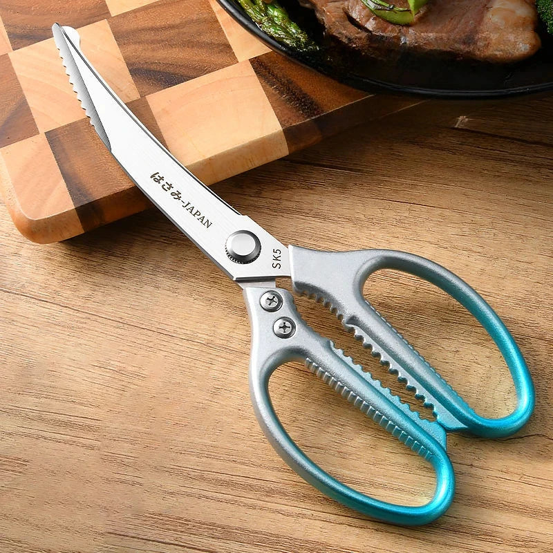 Heavy Duty Stainless Steel Kitchen Scissors – BBQ & Bone Shears Kitchen Scissors Axl Blue