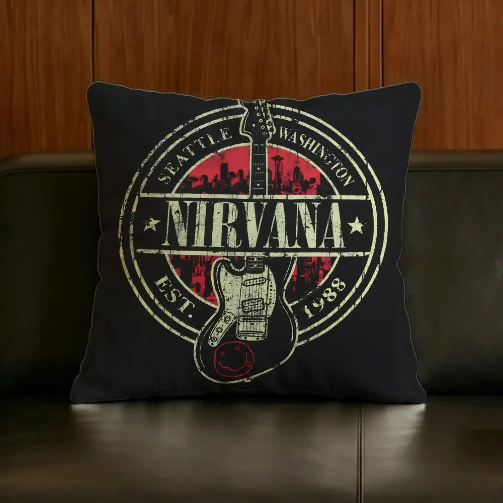 Nirvana Grunge Linen Cushion Cover | Sofa & Bedroom Decor Decorative Cushion Cover Axl White6 50X50cm