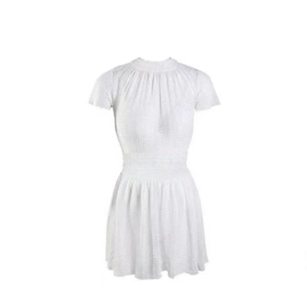 Mesh Lace Backless Swimsuit – Cover-Up Beach Swimwear Swimsuit Cover-Up Axl White XL