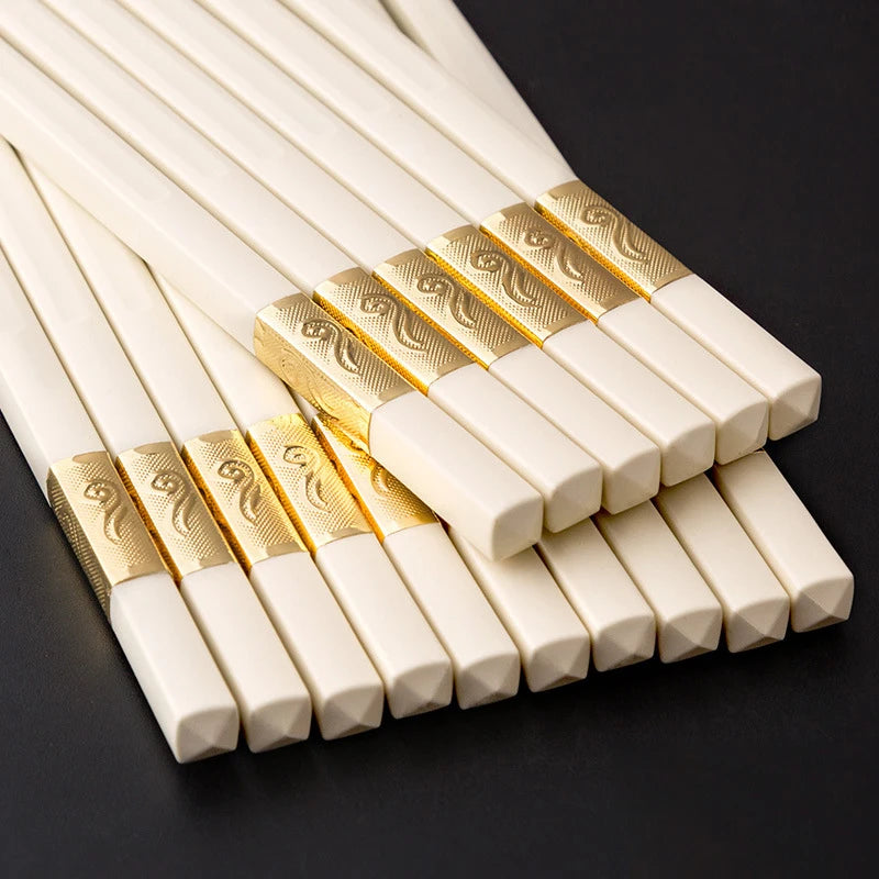 4-Pair Alloy Chopsticks Set – Sushi Hashi Wedding Flatware Chopstick Set Axl