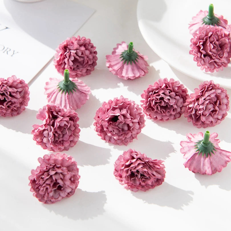 10 Mini Silk Carnation Artificial Flowers – Crafts & Home Decor Artificial Flowers Axl