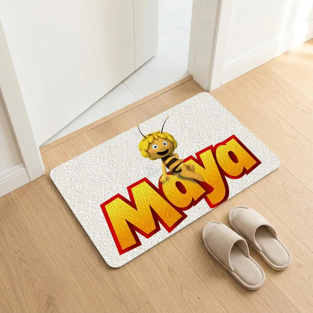 Cartoon Bee Diatomite Bath Mat – Quick Dry Anti-Slip Floor Mat Diatomite Bath Mat Axl White4 30x45cm