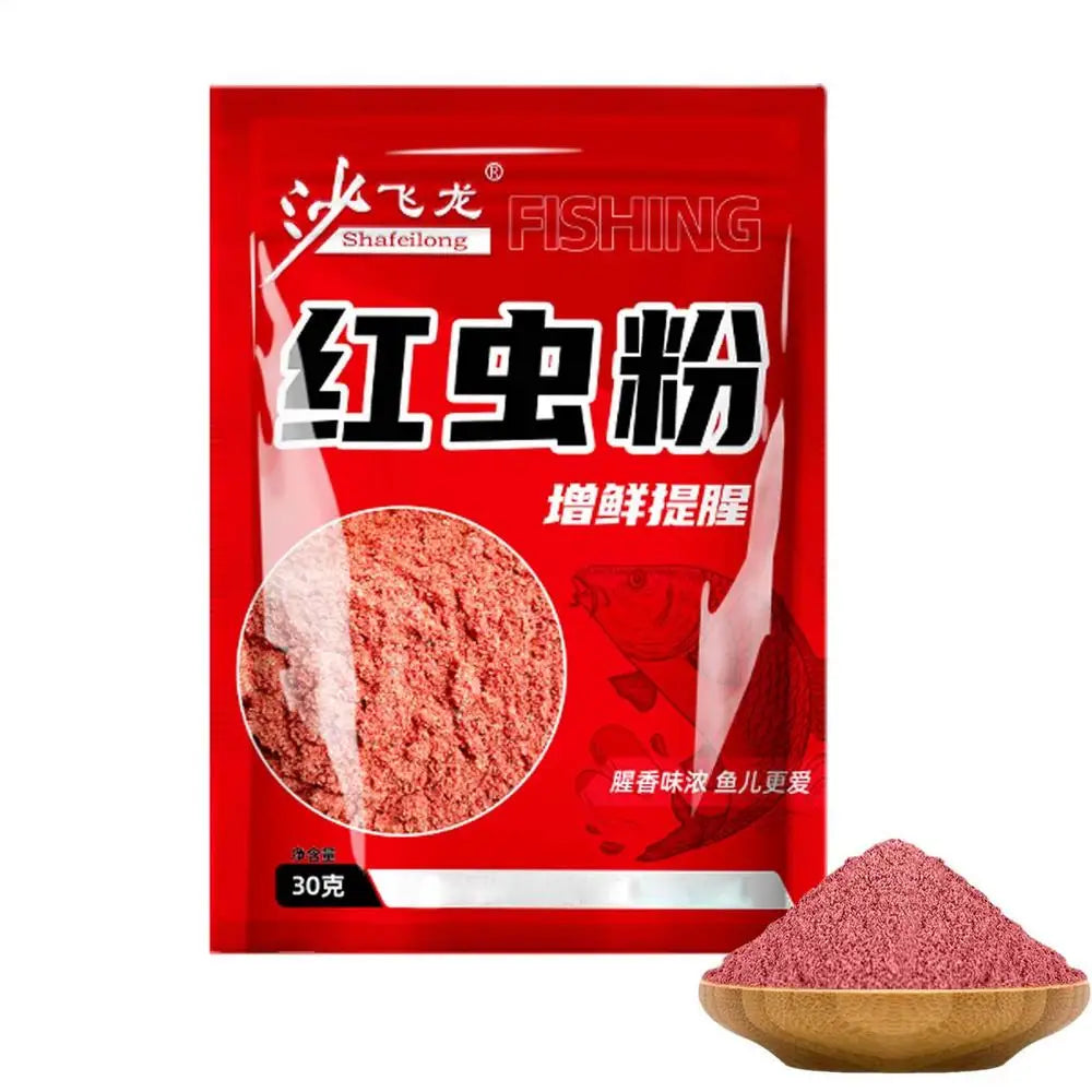 Natural Powder Fish Attractant – Red Worm Scent Bait Enhancer Fishing Bait Attractant Axl red worm powder