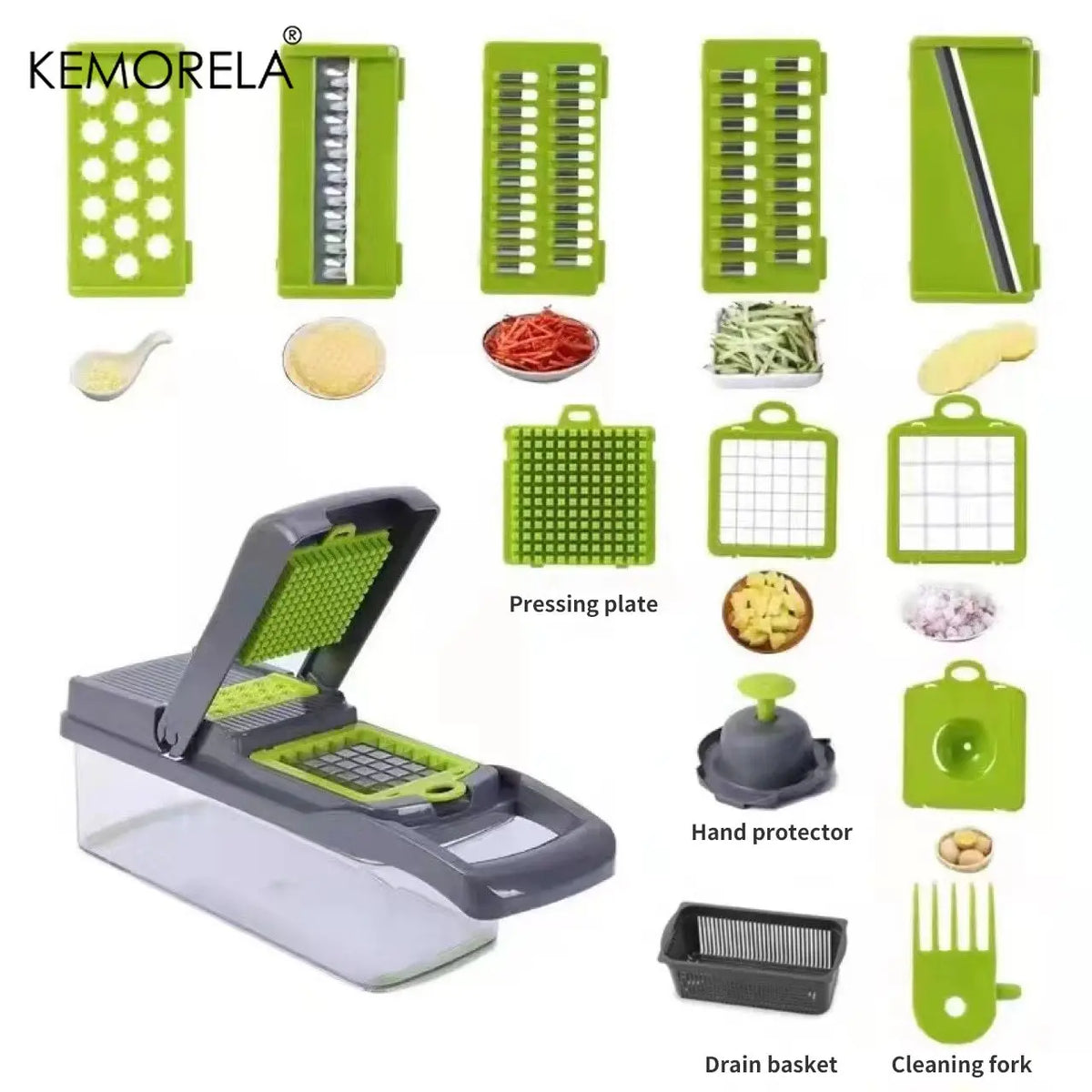 KEMORELA 12-in-1 Vegetable Chopper Slicer Dicer & Shredder Vegetable Chopper Axl