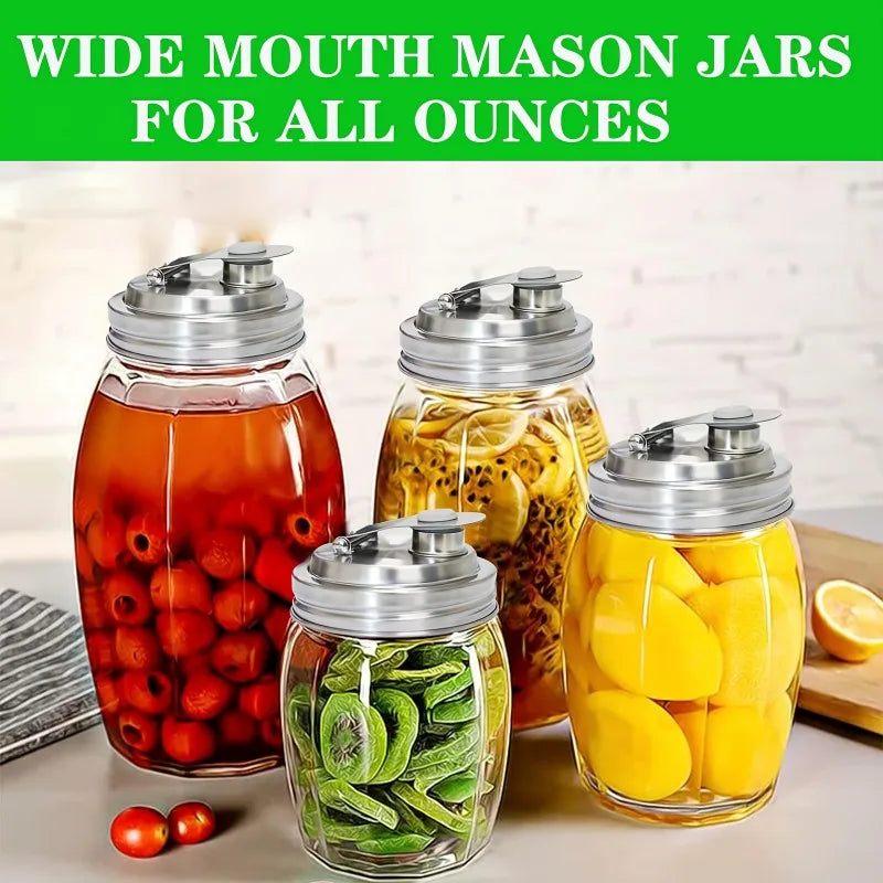 Mason Jar Stainless Steel Pour Spout Lid | 86mm Wide Mouth Mason Jar Lid Axl