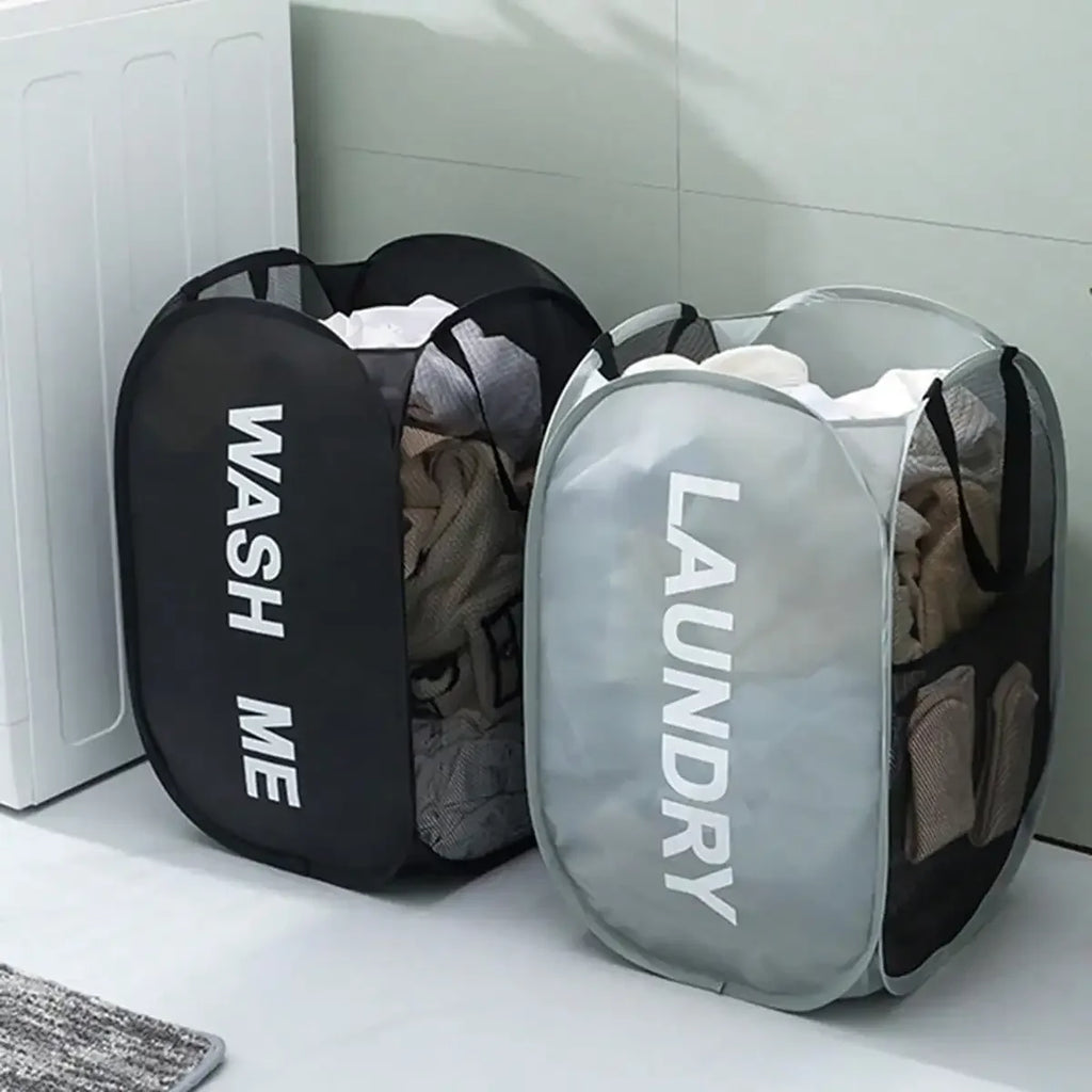 Pop-Up Mesh Laundry Hamper – Collapsible, Breathable Basket Laundry Hamper Axl
