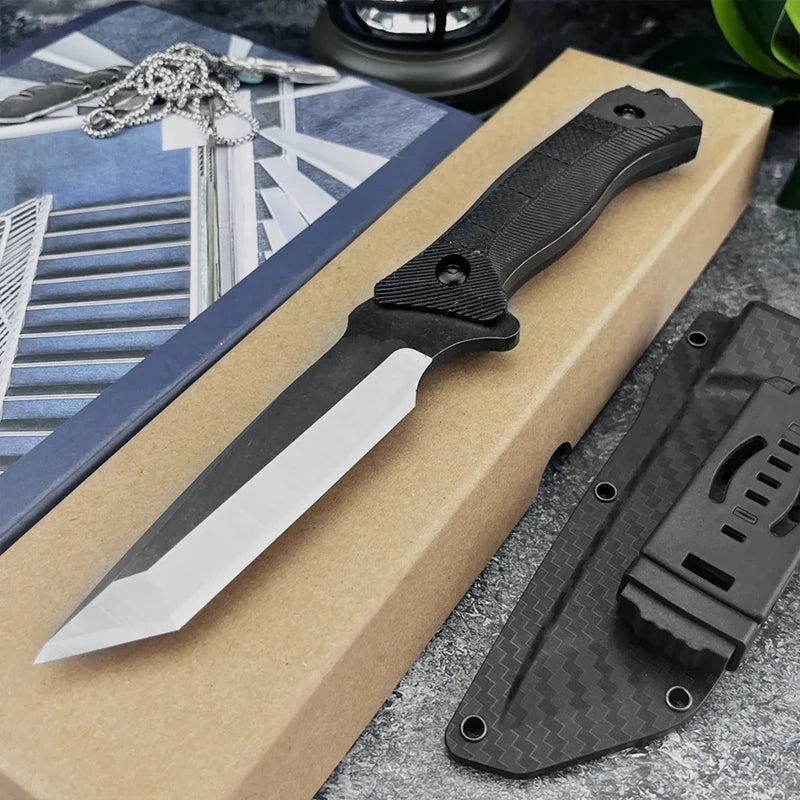 Portable Curved Fixed Blade Knife with Sheath | Stainless Steel Fixed Blade Knife Axl