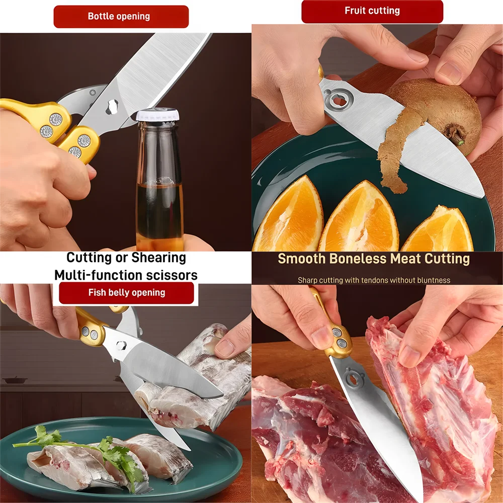 Multi-Functional Kitchen Scissors – Heavy Duty Chicken Bone Shears Kitchen Shears Axl