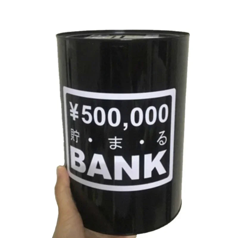 Large Gold Metal Piggy Bank – Coin & Paper Money Saving Jar Metal Piggy Bank Axl
