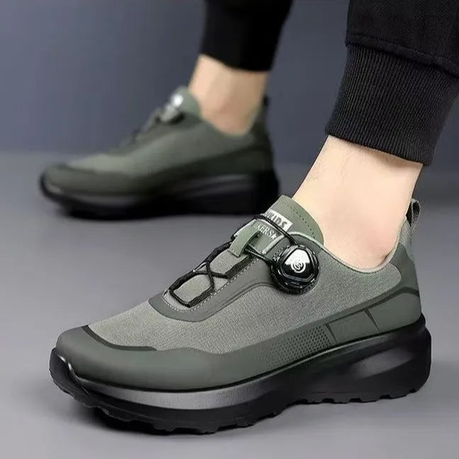 YBQJOO Men's Thick Sole Outdoor Sneakers – Waterproof Hiking Shoes Men's Outdoor Sneakers Axl